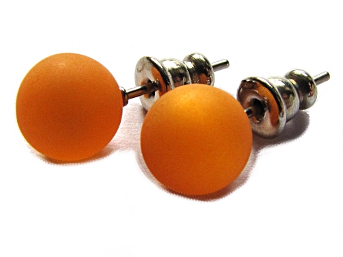 Paar Polaris- Ohrstecker, ca. 8mm, Orange